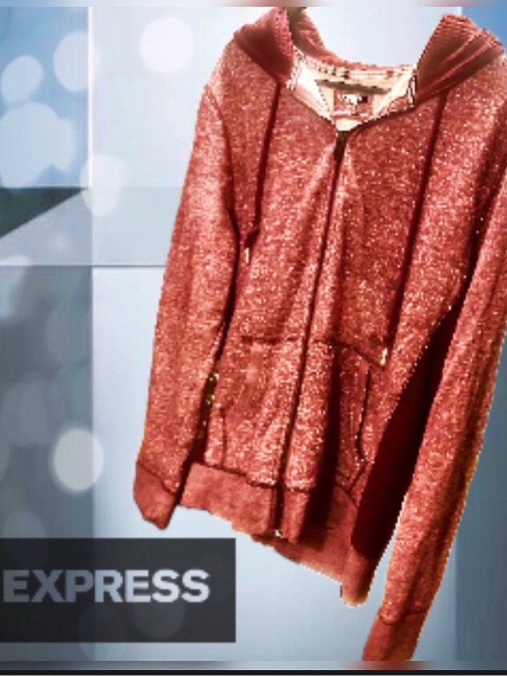 Express Women’s Zip-Up Hoodie- Rose with mesh sides.